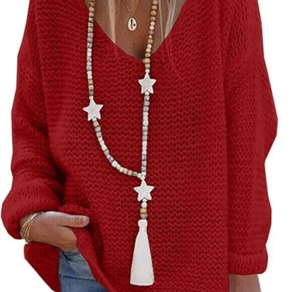 CUPSHE Fashion Sweaters‎ for Women V Neck Cable Knit Long Sleeve Fall Tops XS